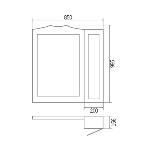 Зеркальный шкаф Orange Классик F7-85ZS3 с подсветкой, молочный белый